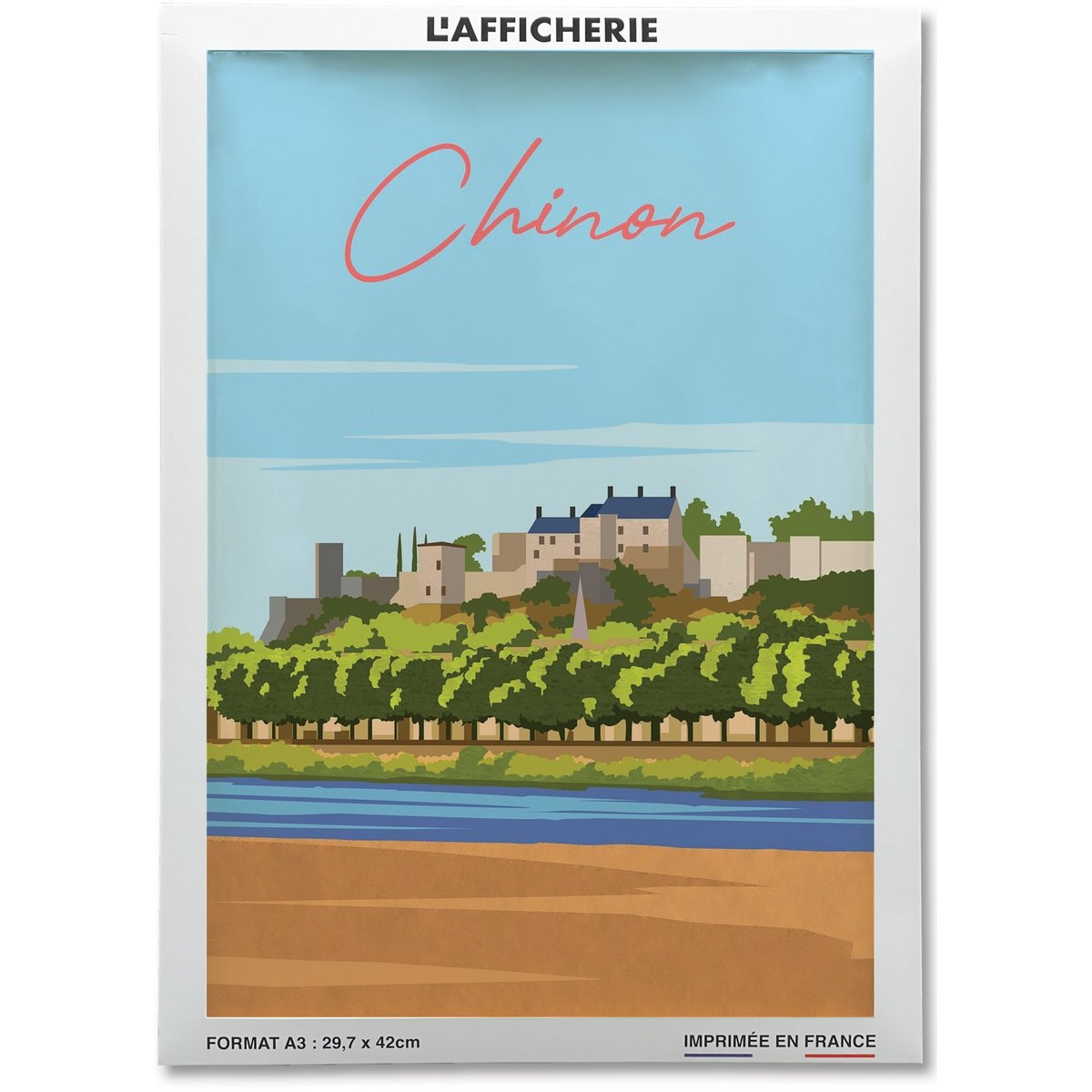 Affiche ville Chinon blanc, L'AFFICHERIE