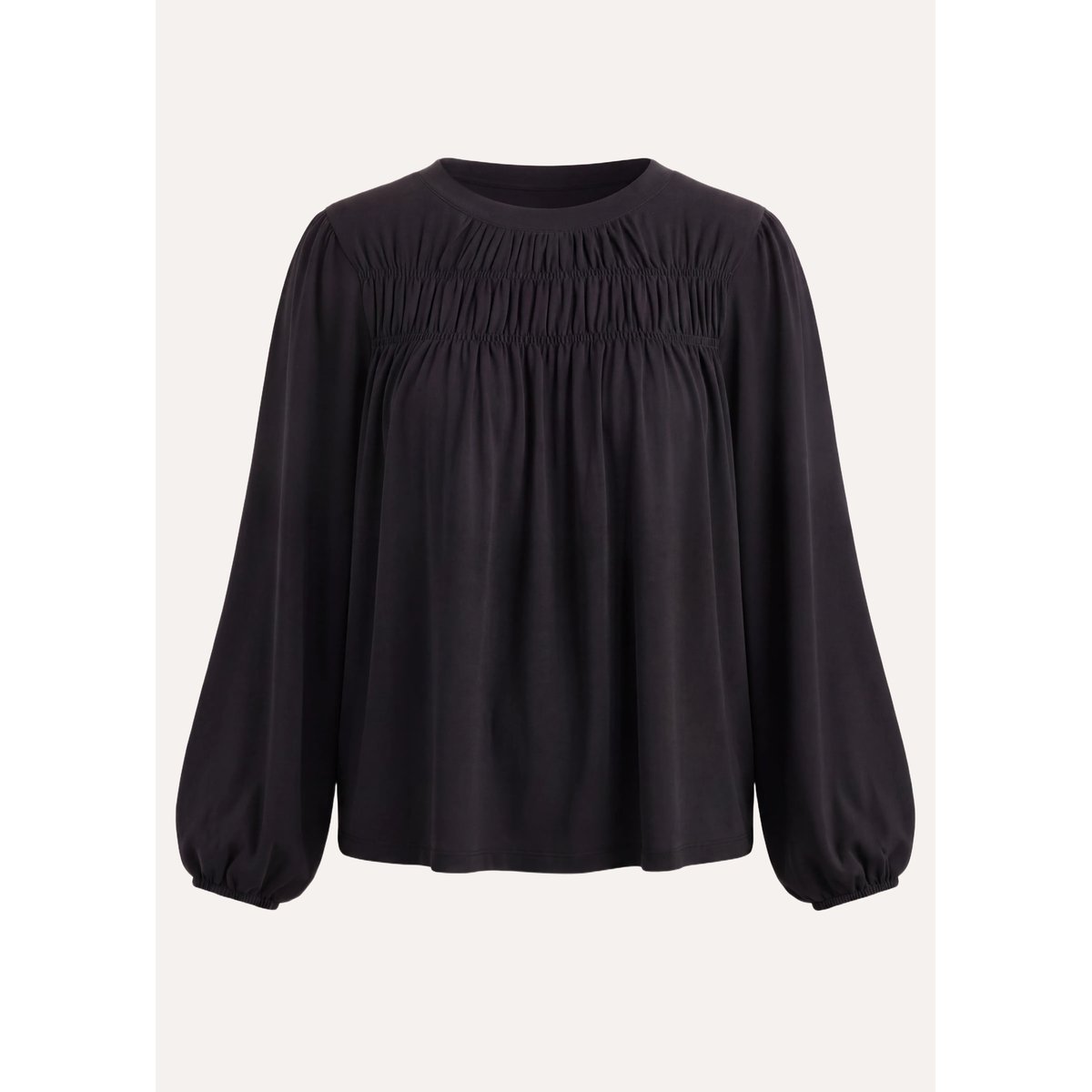 T-shirt fluide en modal manches longues noir, LA FEE MARABOUTEE