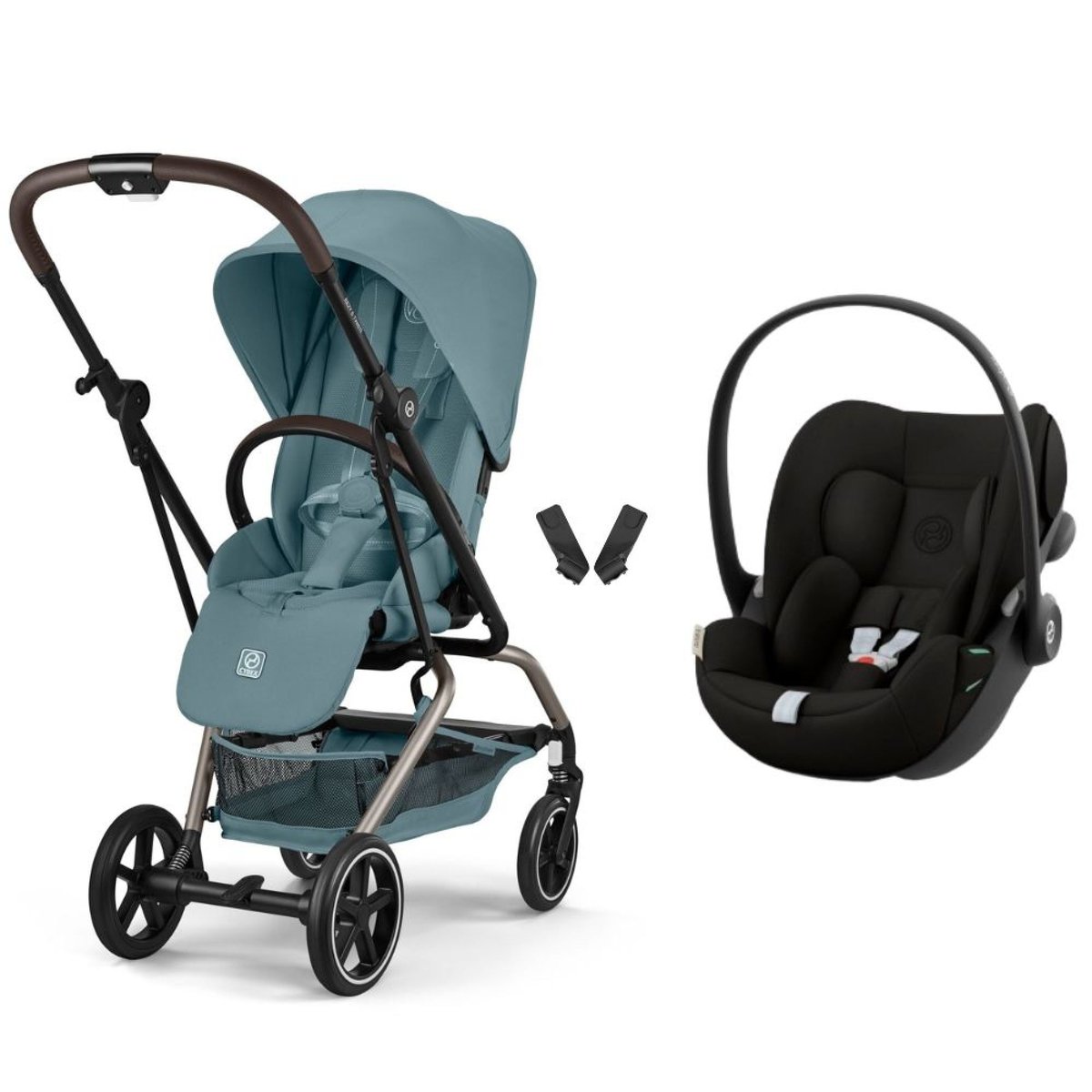 Pack poussette duo Eezy S Twist+ 2 + siège auto Cloud G i-Size bleu stormy blue, CYBEX