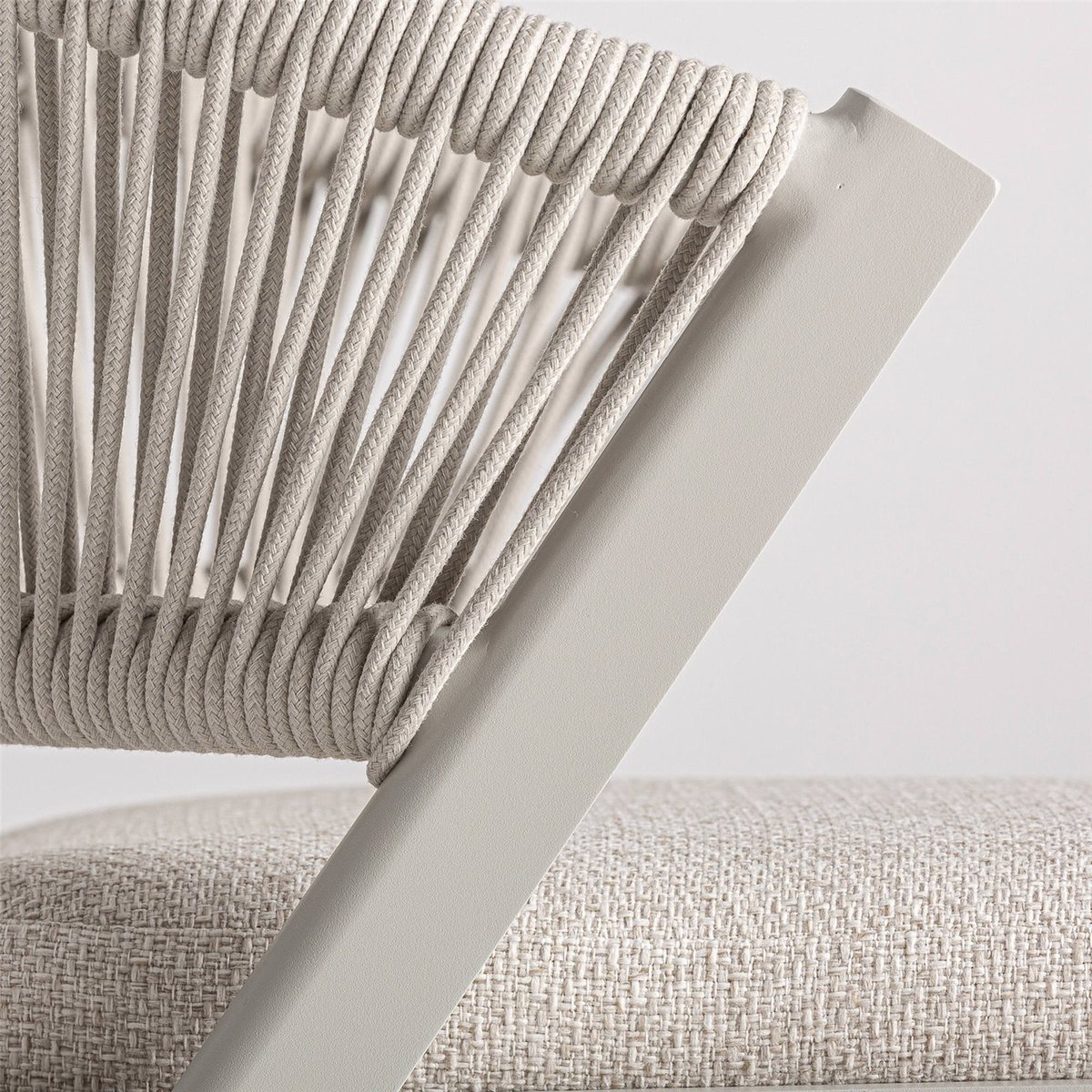 Chaise contemporaine dossier tressé VACIO gris et ivoire, RECOLLECTION