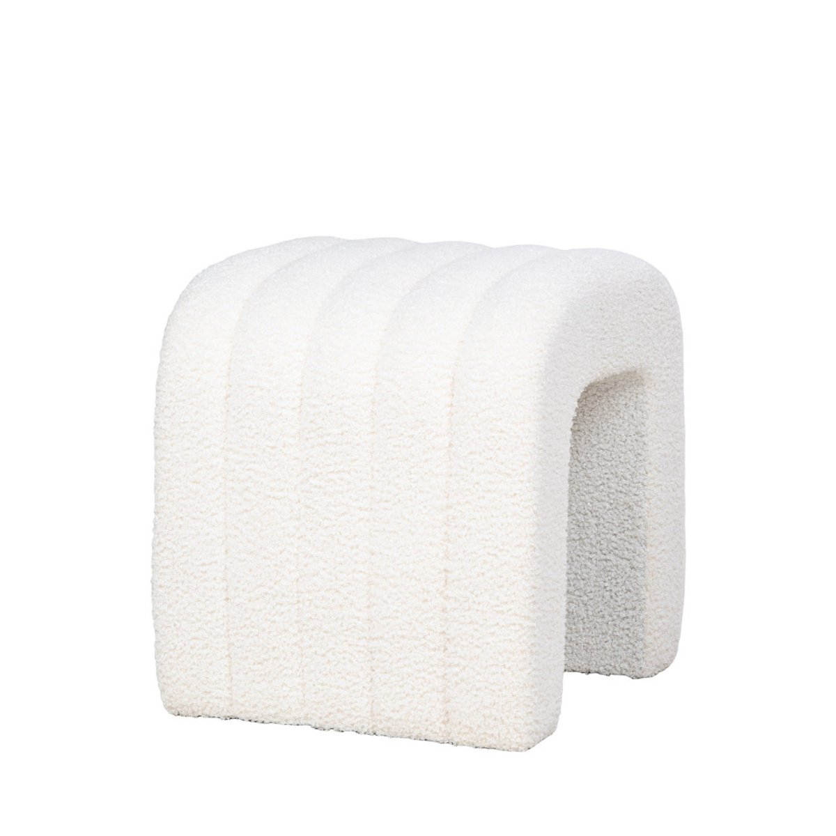 Pouf en tissu bouclette- COLMA écru, HOUSE NORDIC