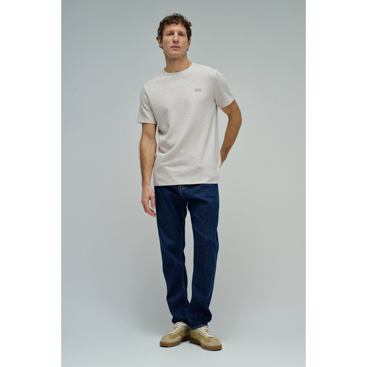 T-SHIRT AVEC BRANDING beige, SALSA JEANS