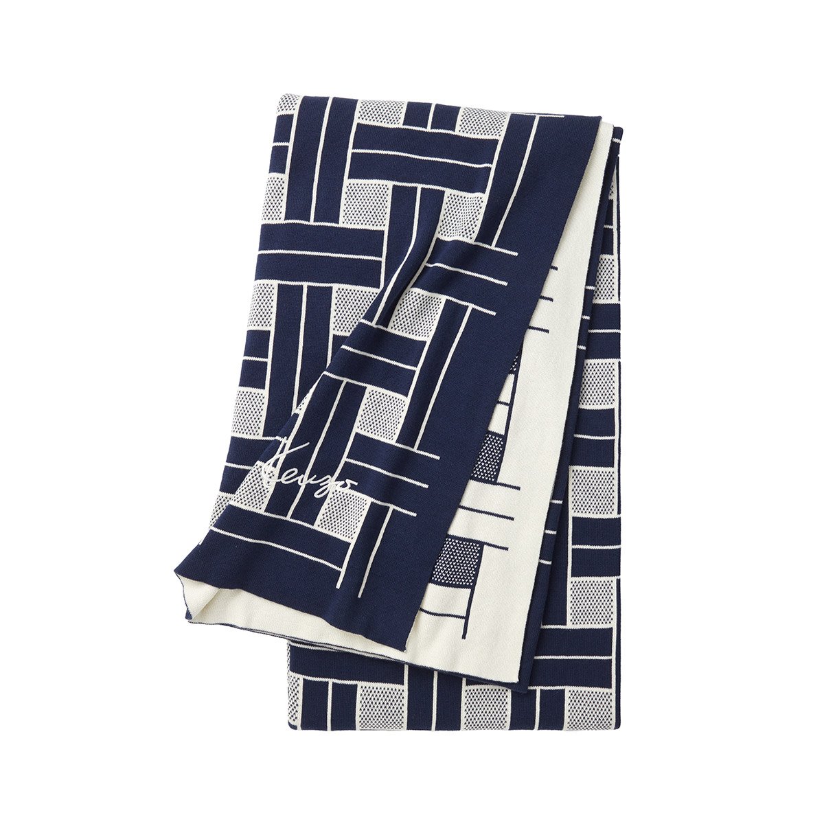 Plaid en coton, K WEAVE marine, KENZO HOME
