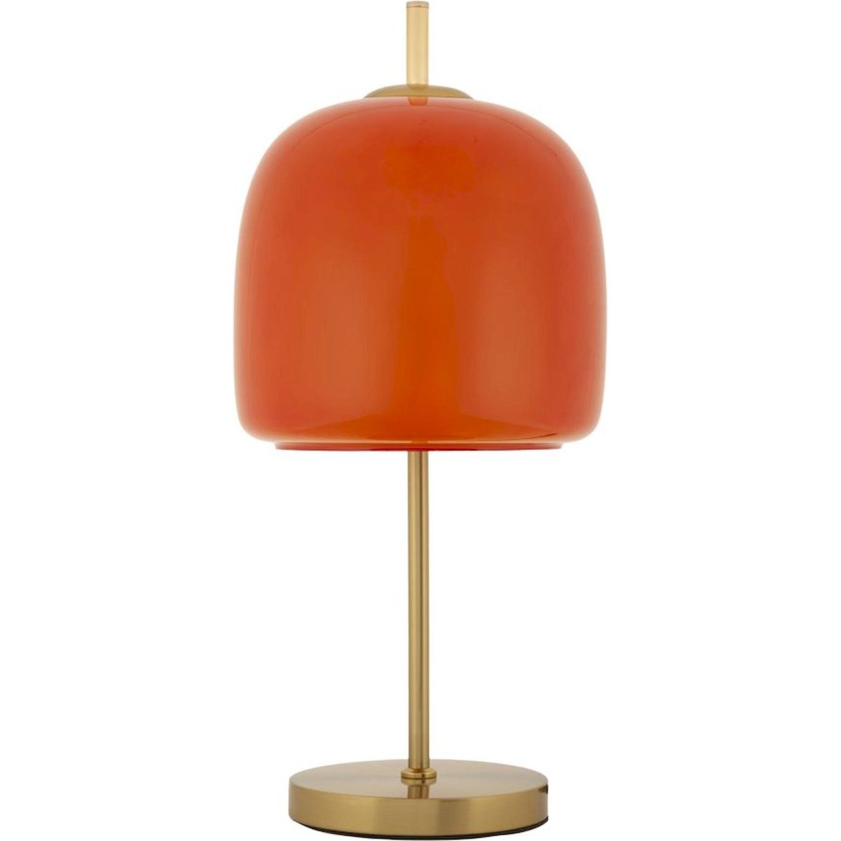 Lampe à poser en fer et verre esprit vintage GLAM orange et doré, RECOLLECTION
