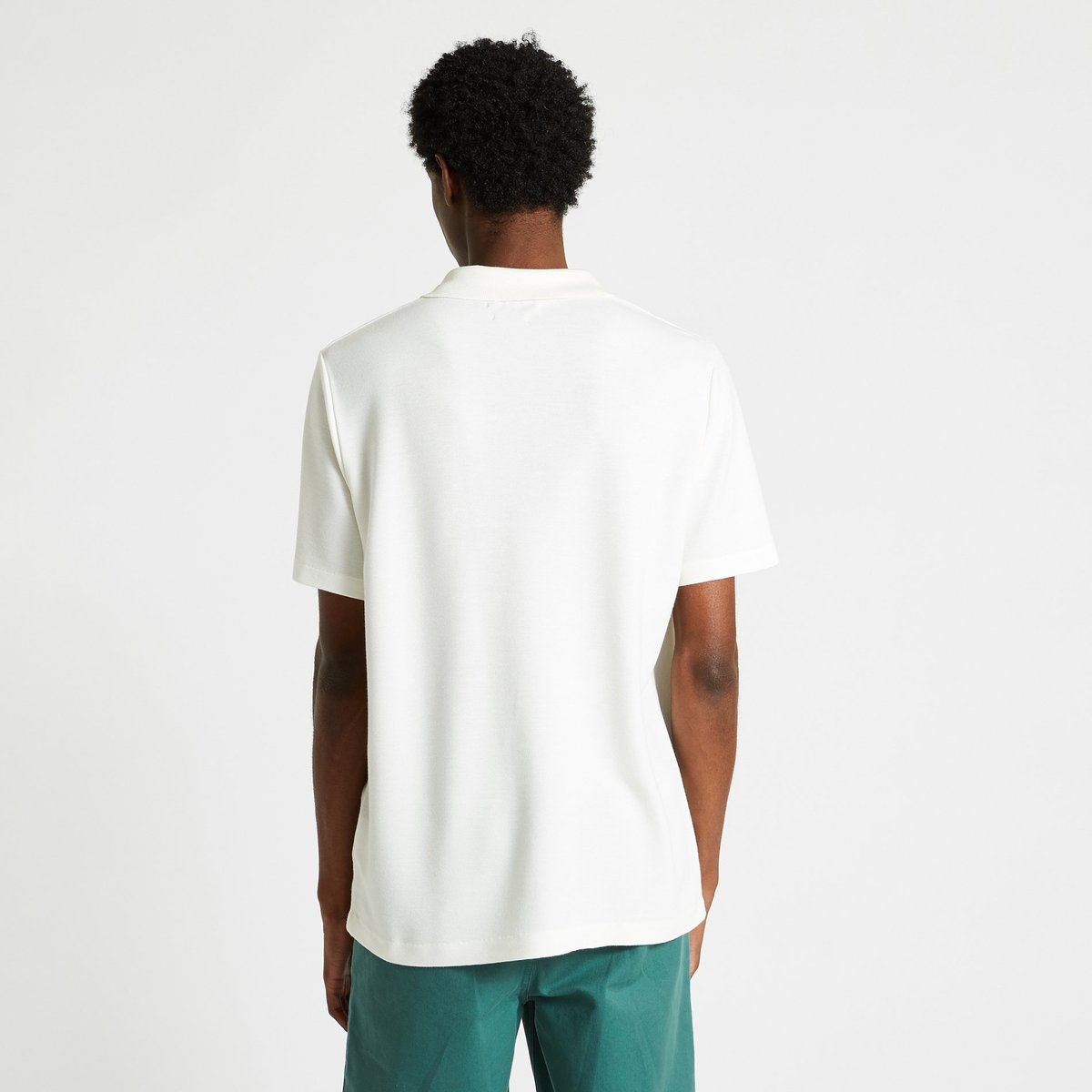 Polo manches courtes en viscose ecru, MONOPRIX