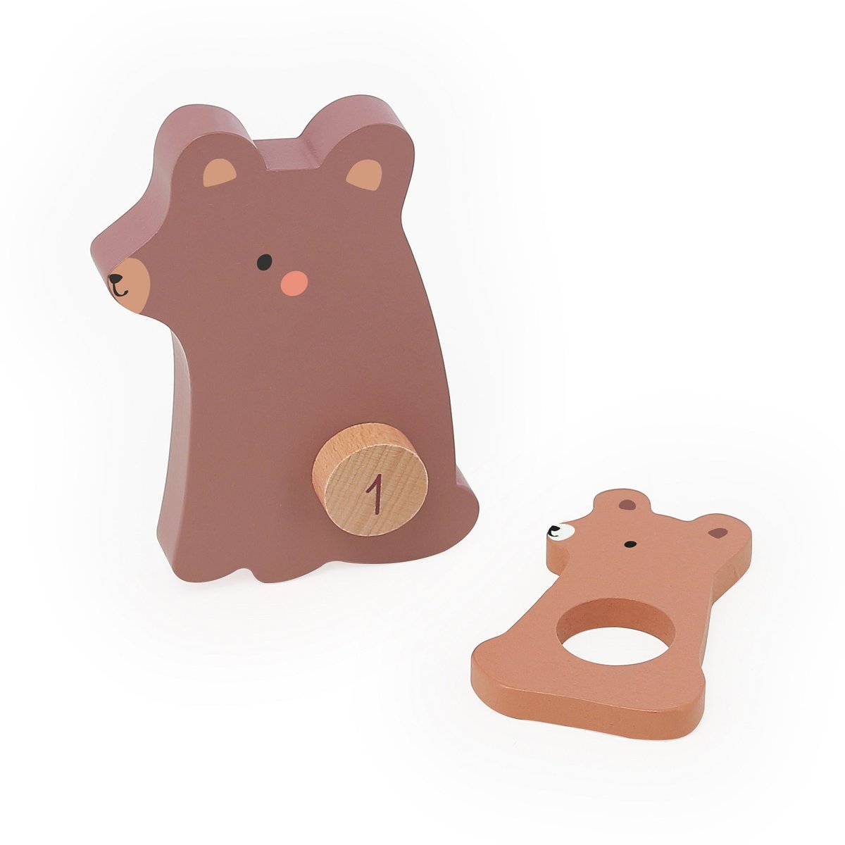 Puzzles d'éveil Maman bébé animaux marron, VILAC
