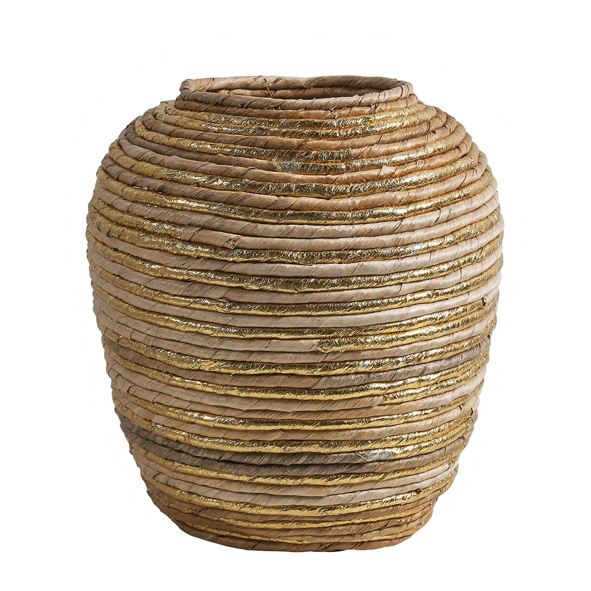 Jarre décorative abaca 32x36 beige, BLANC D’IVOIRE