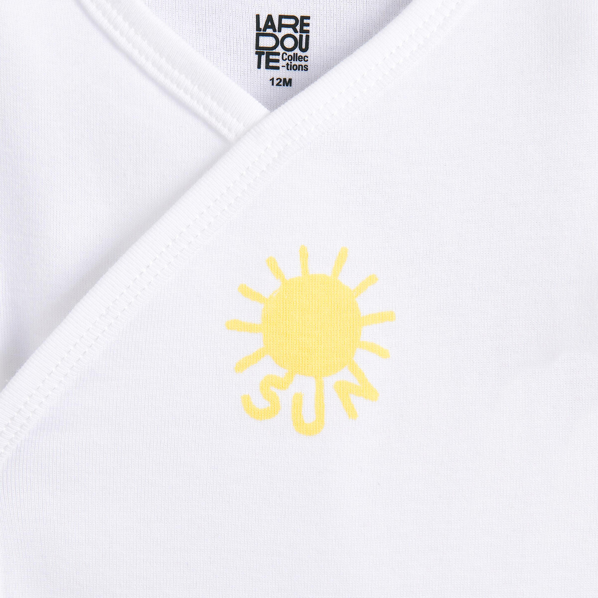 Pack of 3 Newborn Sun Print Cotton Short Sleeve Bodysuits assorted, LA REDOUTE COLLECTIONS