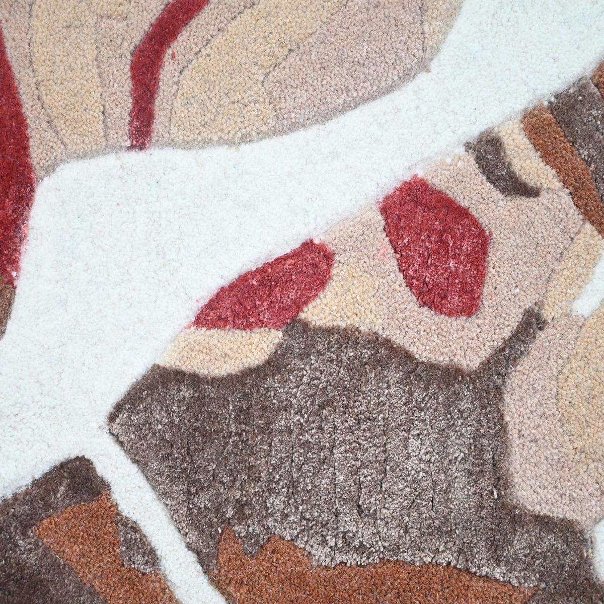 Tapis salon, motif fresque artistique, texture en relief, WOWW beige, marron, multicolore, UN AMOUR DE TAPIS