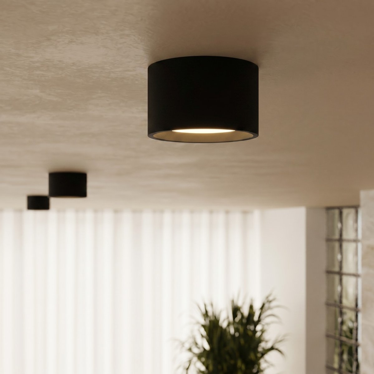 Plafonnier Aluminium Noir Gx53 3 MODO noir, EDEN