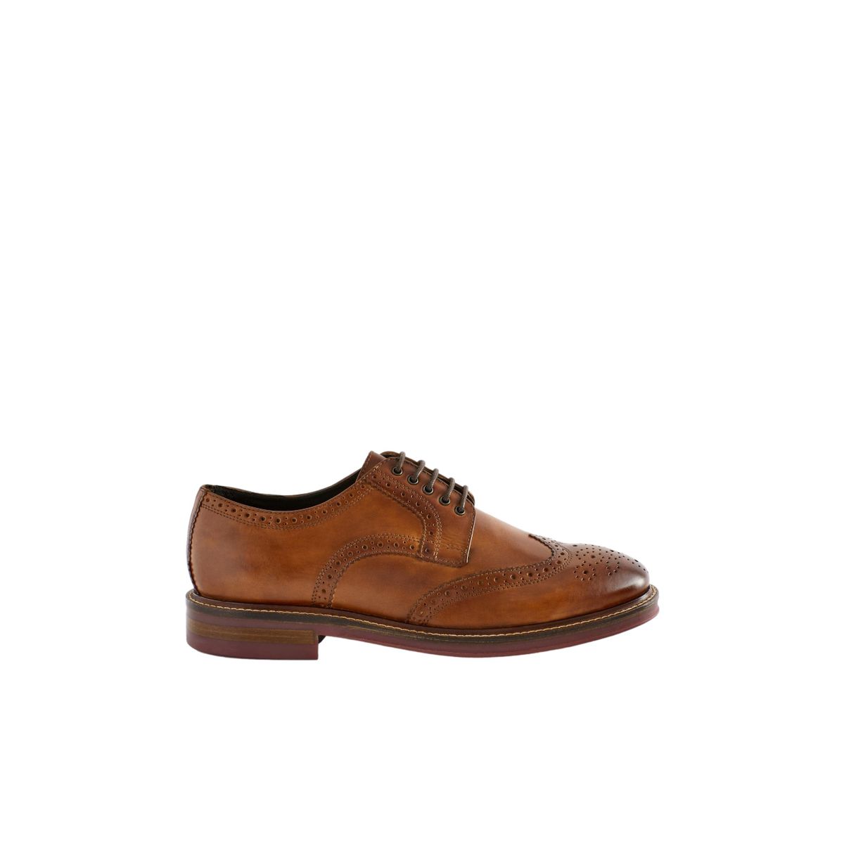 Chaussures richelieu cuir contrastantes marron fauve, NEXT