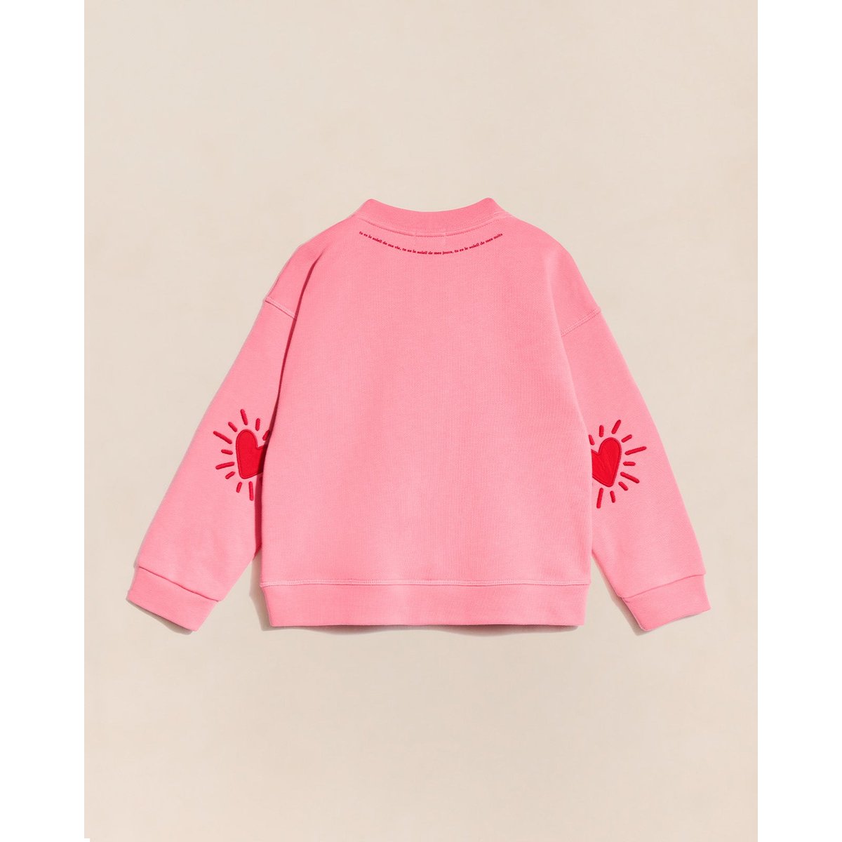 Sweat avec coudières en coton bio, CŒUR SOLAIRE rose - rose, EMOI EMOI
