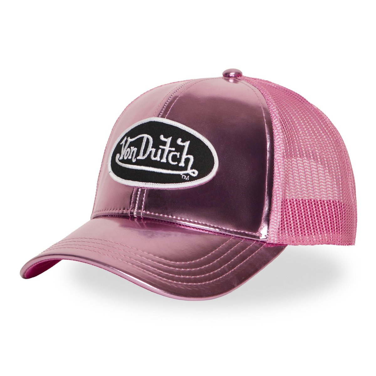 Casquette trucker Shiny rose/noir/blanc, VON DUTCH