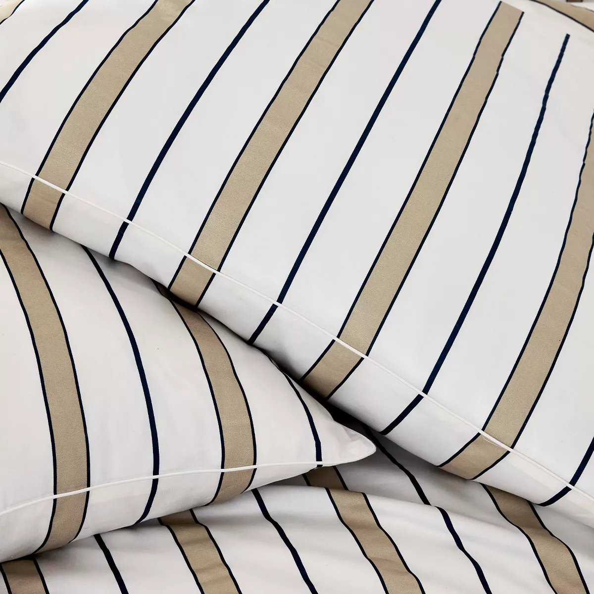 Lot de 2 taies satin de coton MARTIGUES sable, GARNIER THIEBAUT
