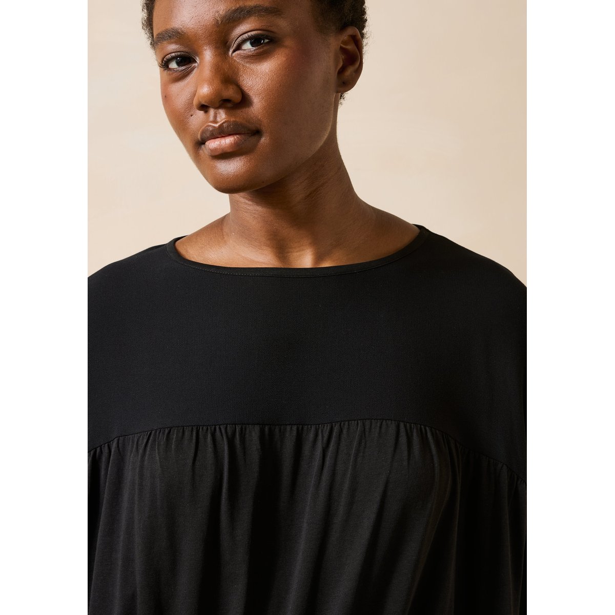 T-shirt en lyocell manches longues noir, LA FEE MARABOUTEE
