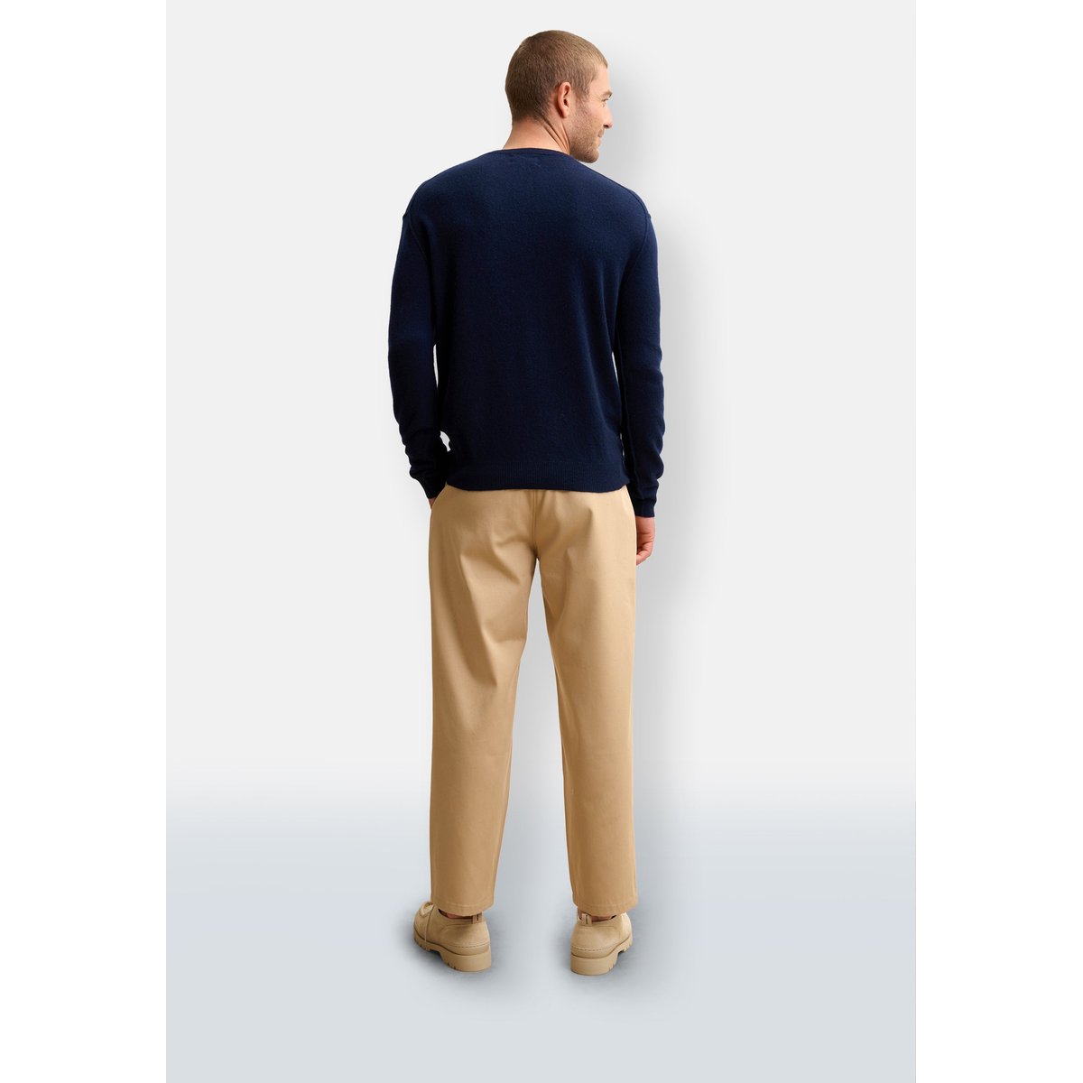 Pull Col Rond Navy Noe bleu foncé, JUST CASHMERE