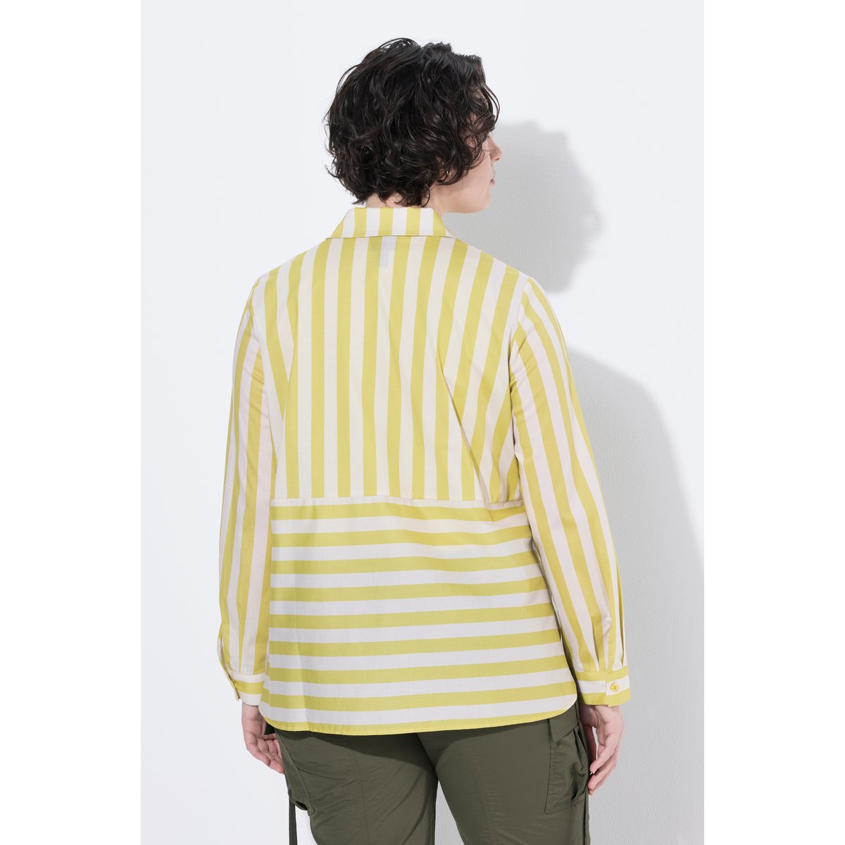 Chemisier rayé jaune vert, ULLA POPKEN