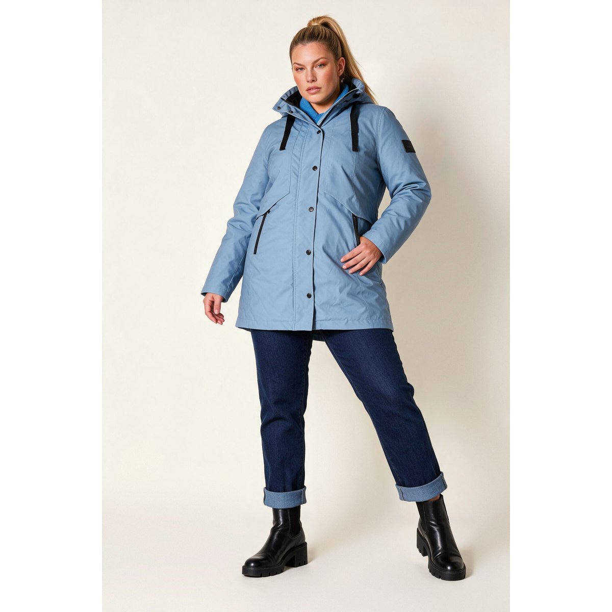 Veste technique HYPRAR à capuche gris bleu, ULLA POPKEN