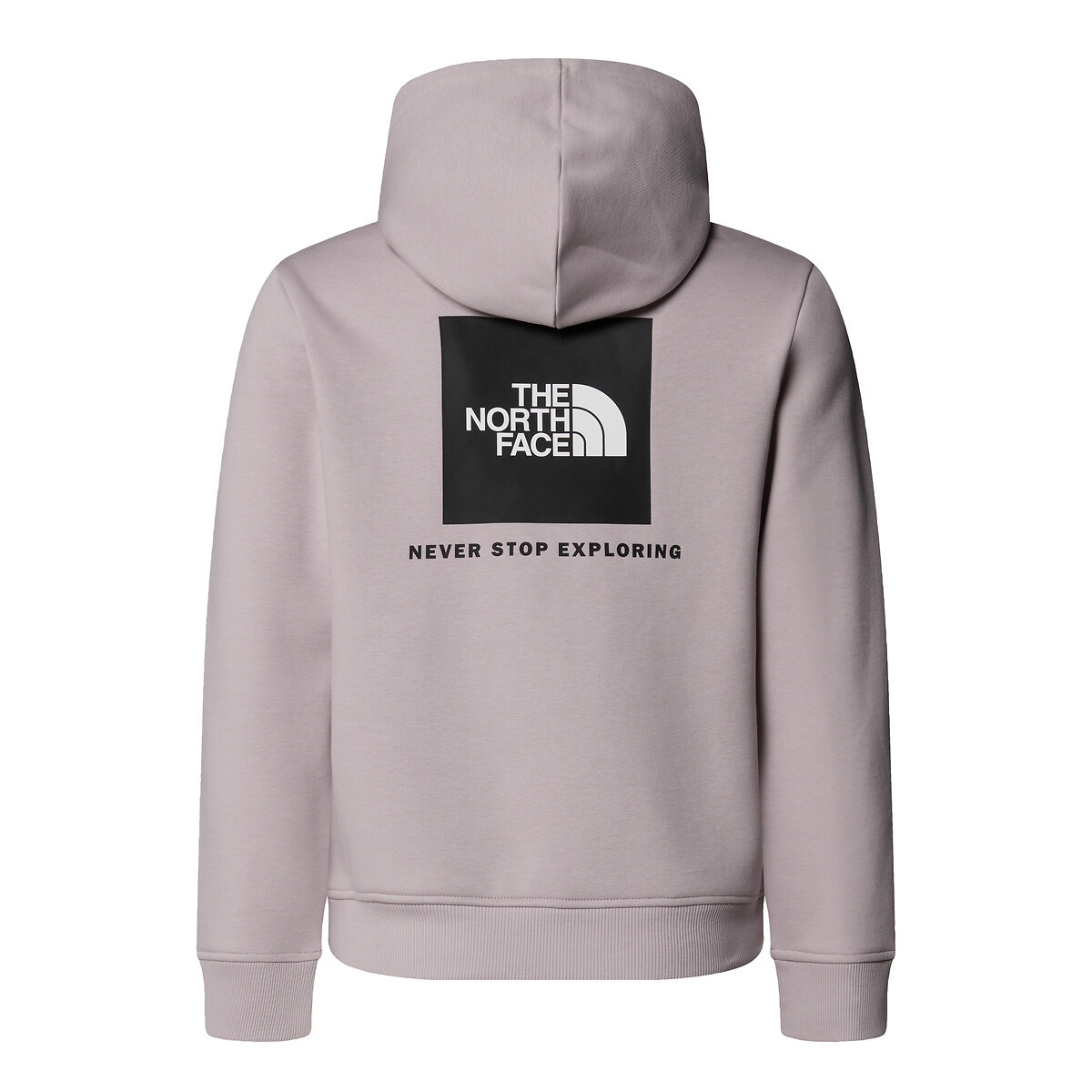 Hoodie, fleece, logo voor en achter lichtgrijs, THE NORTH FACE