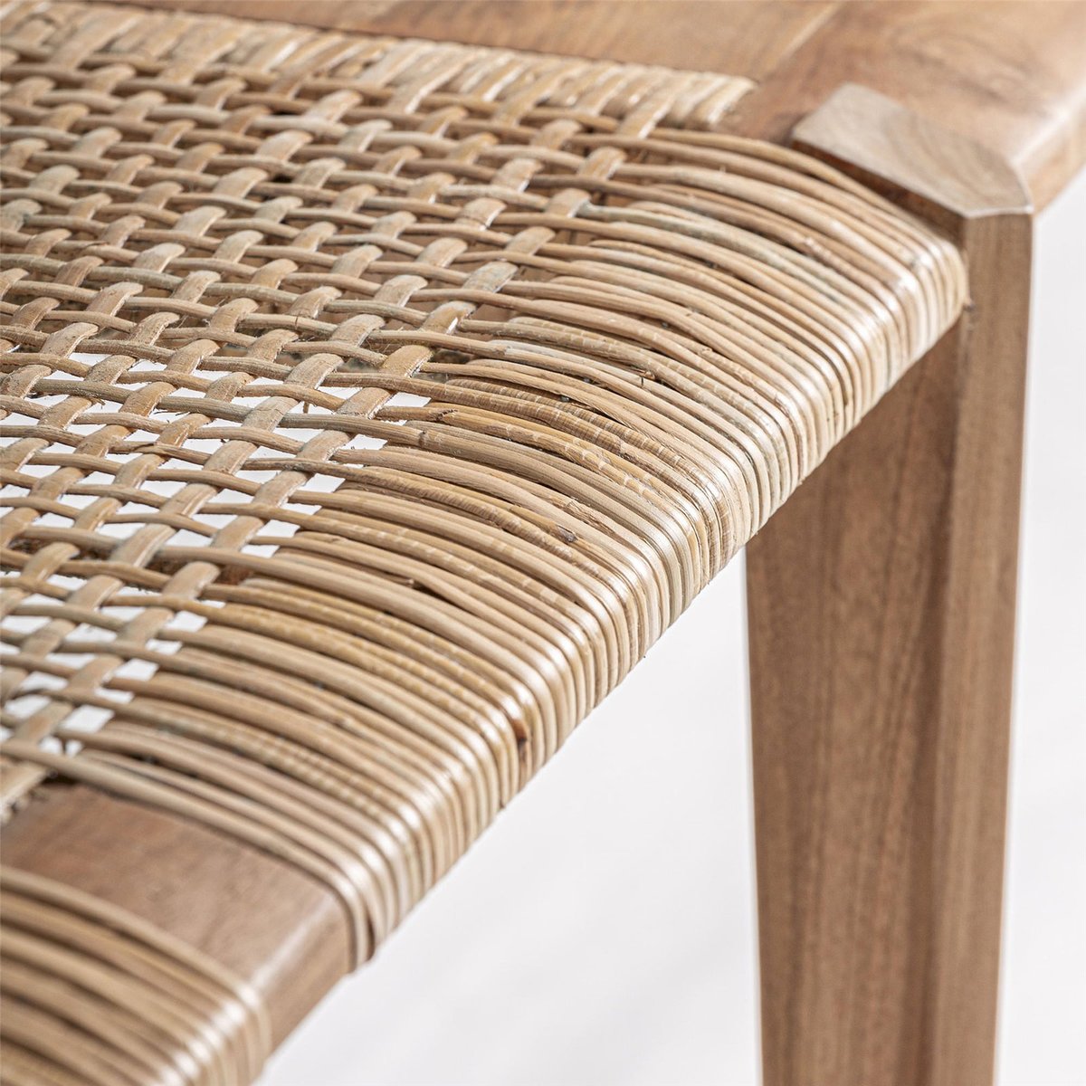 Banc bohème en bois de teck marron et naturel, RECOLLECTION