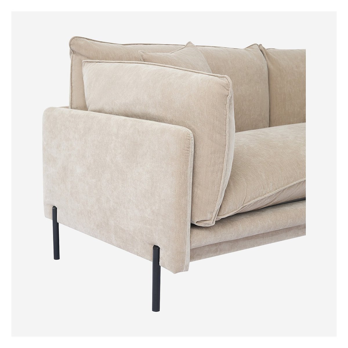 Canapé déhoussable en tissu garni de plumes FEATH ll taupe, HABITAT