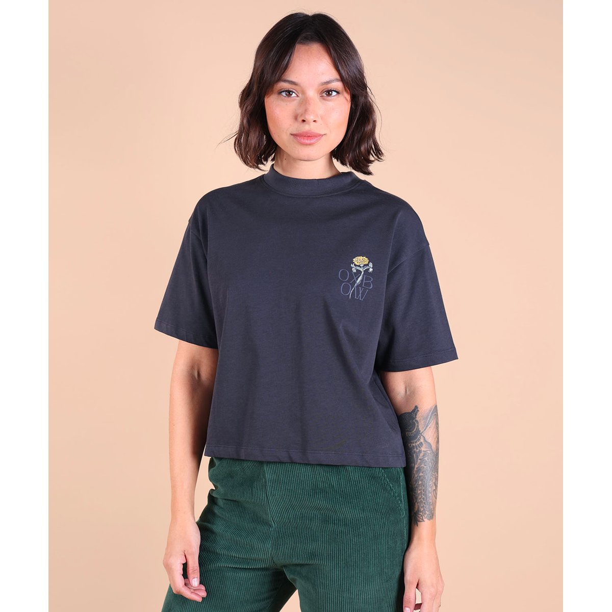 Tee-shirt boxy CUTTING graphite, OXBOW