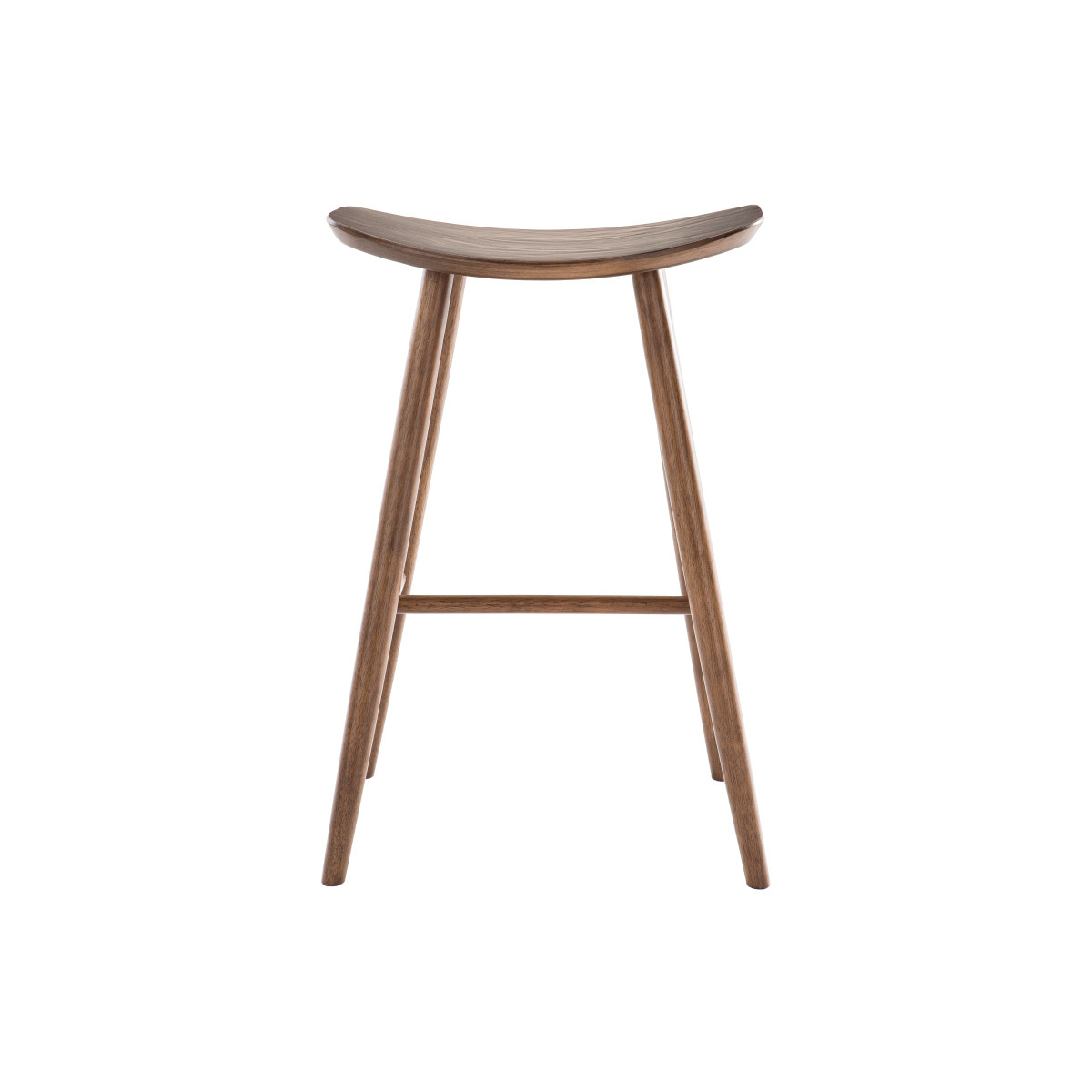 Tabouret de bar design en bois H72 cm DEMORY marron, MILIBOO