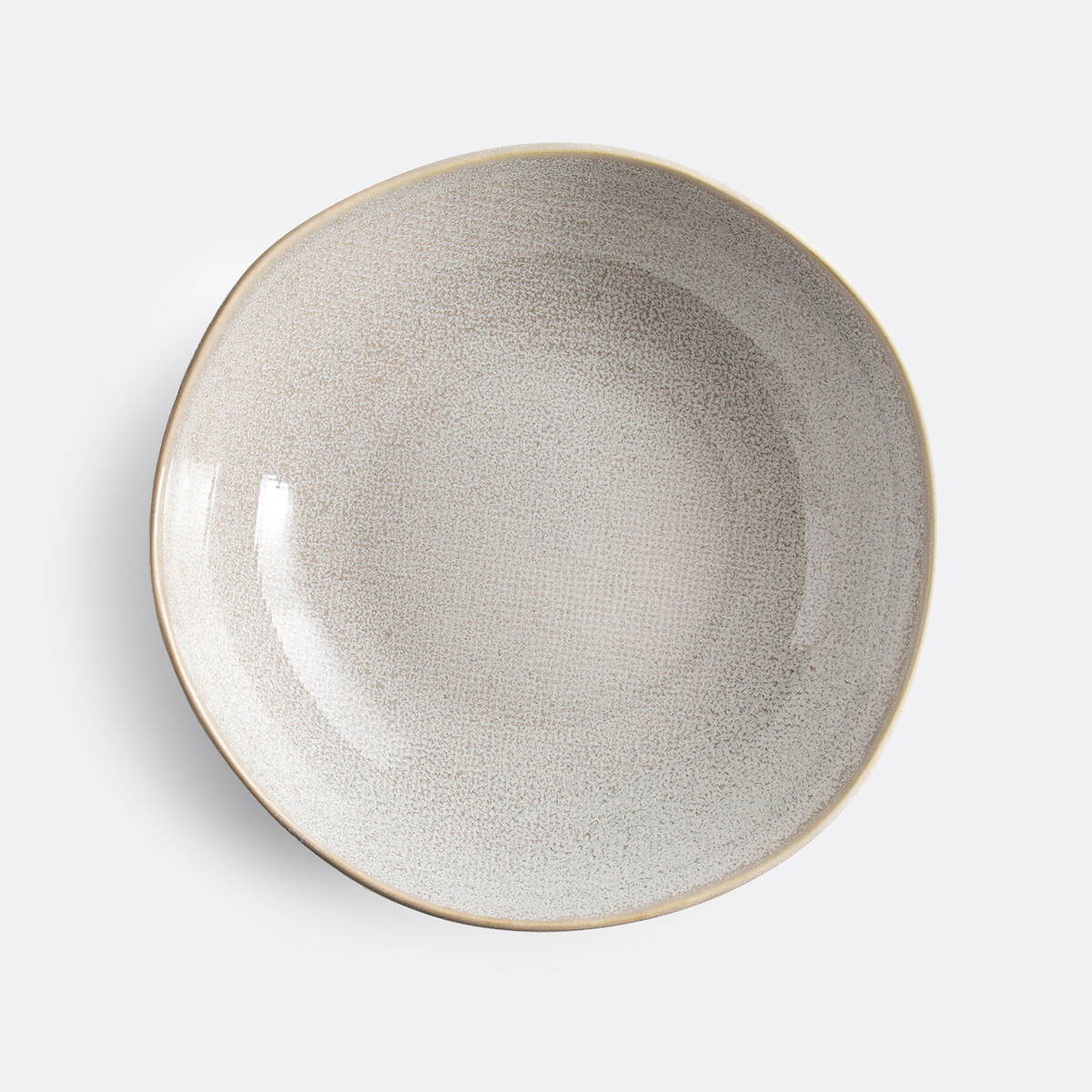 Lot de 4 assiettes creuses grès, Soul gris clair, LA REDOUTE INTERIEURS
