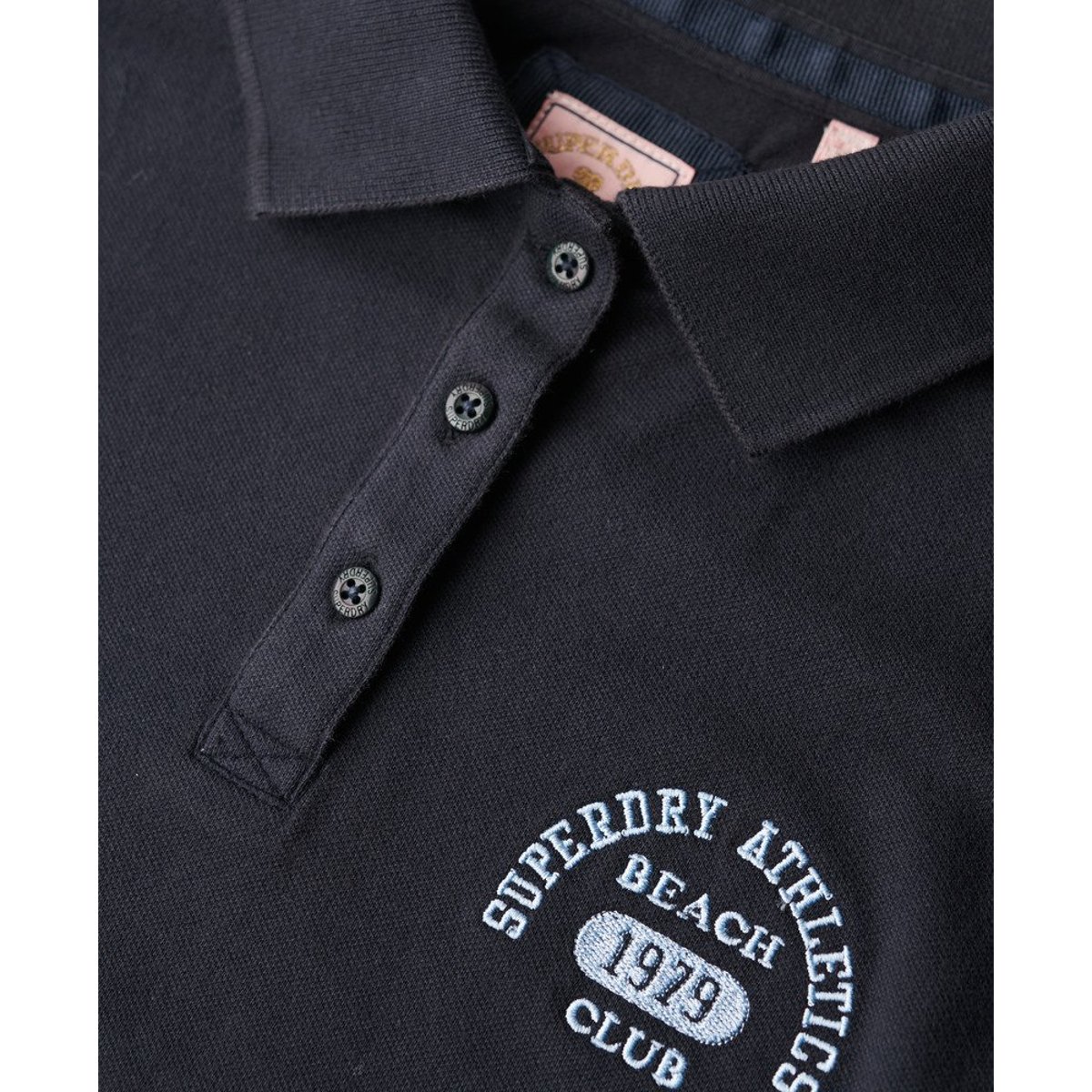 Polo ajusté Athletic Essentials 90s bleu marine éclipse, SUPERDRY