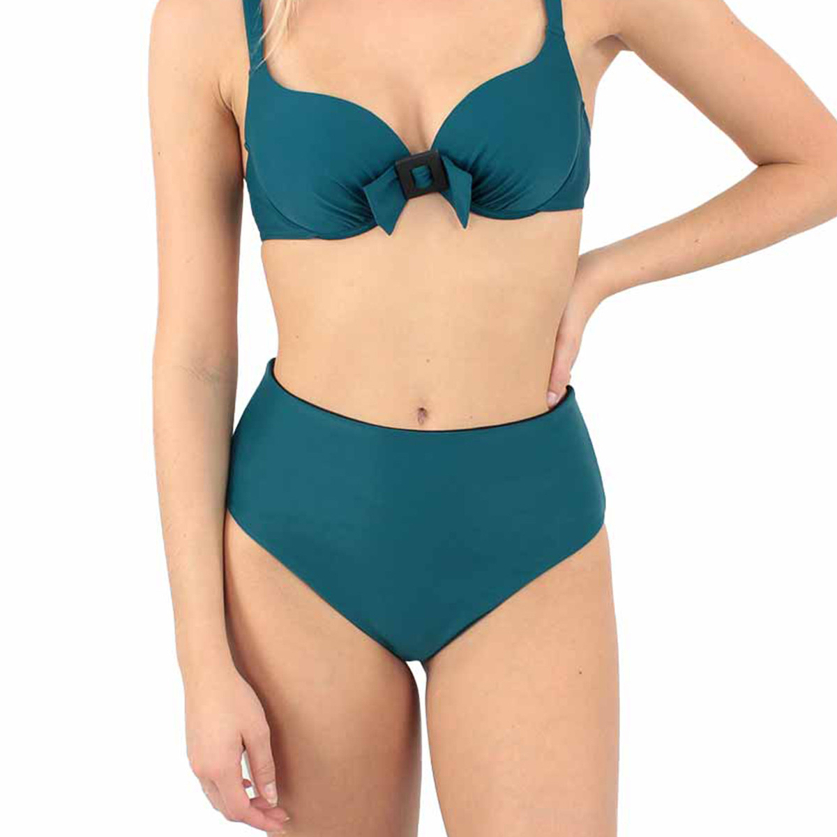 Haut de maillot balconnet avec armatures Belle-Ile vert, LAURA BY JANINE ROBIN