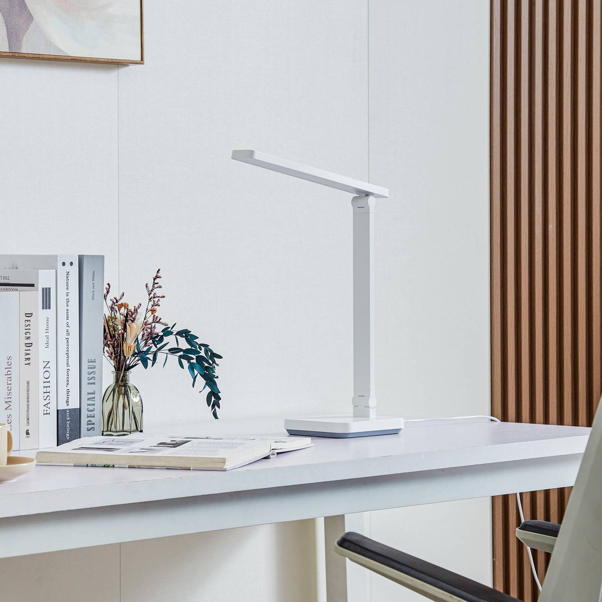 Lampe à poser moderneLED, Rylas blanc, LINDBY
