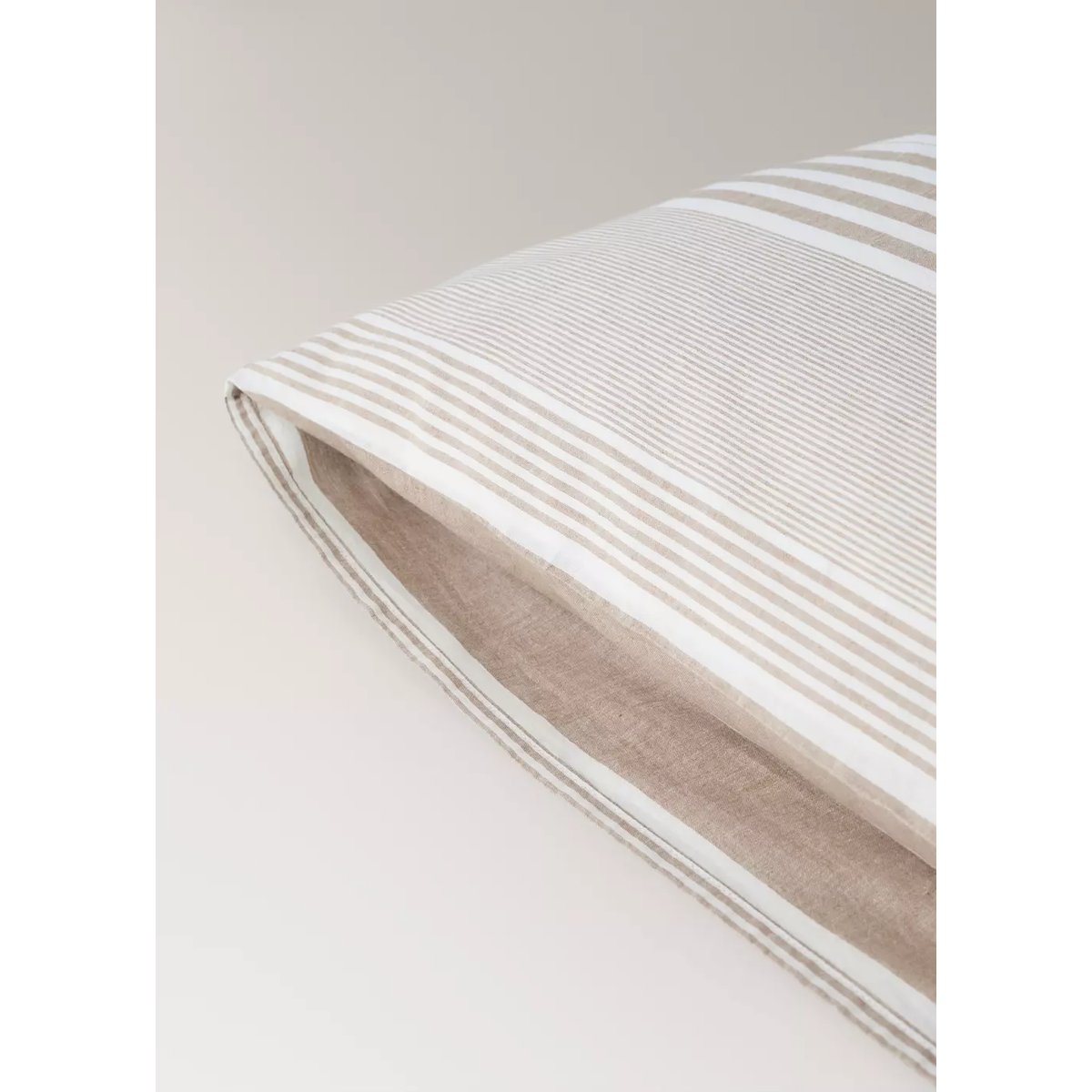 Taie d’oreiller 100 % coton à rayures 60 x 60 cm tabac, MANGO HOME