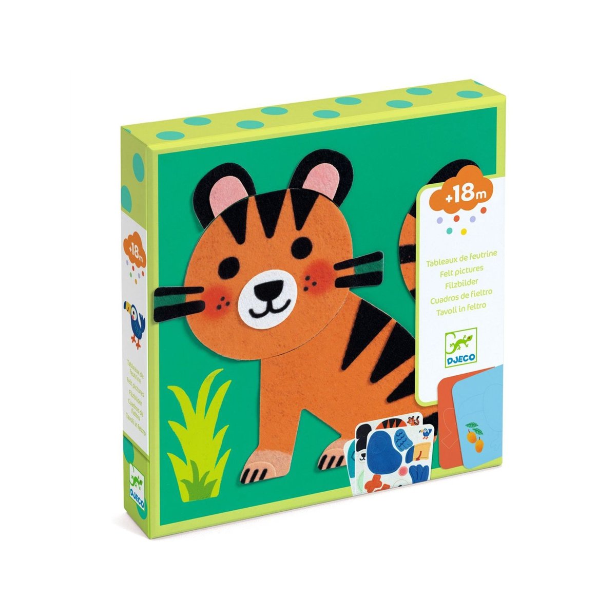 Tableaux de feutrine Animaux tout doux couleur unique, DJECO