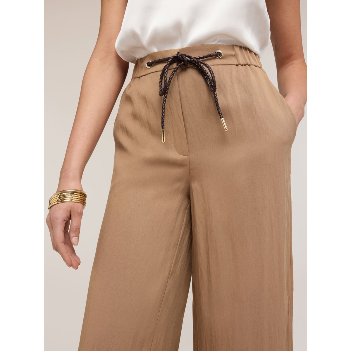 Pantalon palazzo beige, MOTIVI