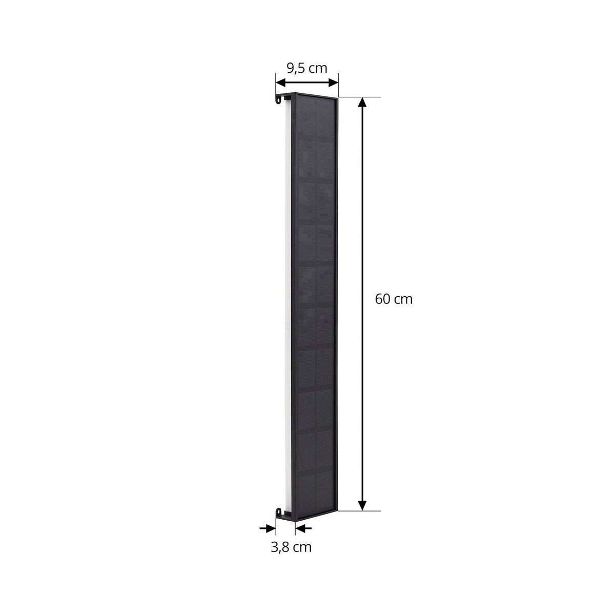 Lampe solaire en aluminiumLED, Laarni noir, blanc, LINDBY