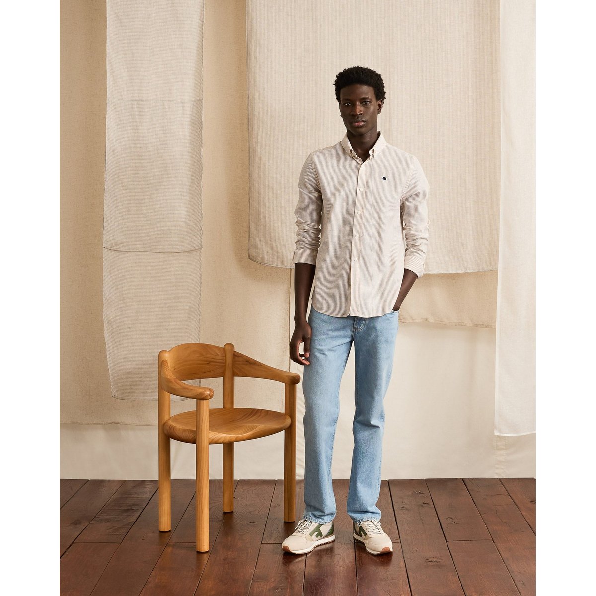 Chemise IVOY crème et beige clair, FAGUO