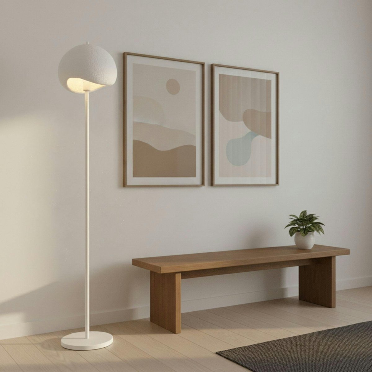 Lampadaire blanc design organique 170 cm NOXIS blanc, PIER IMPORT