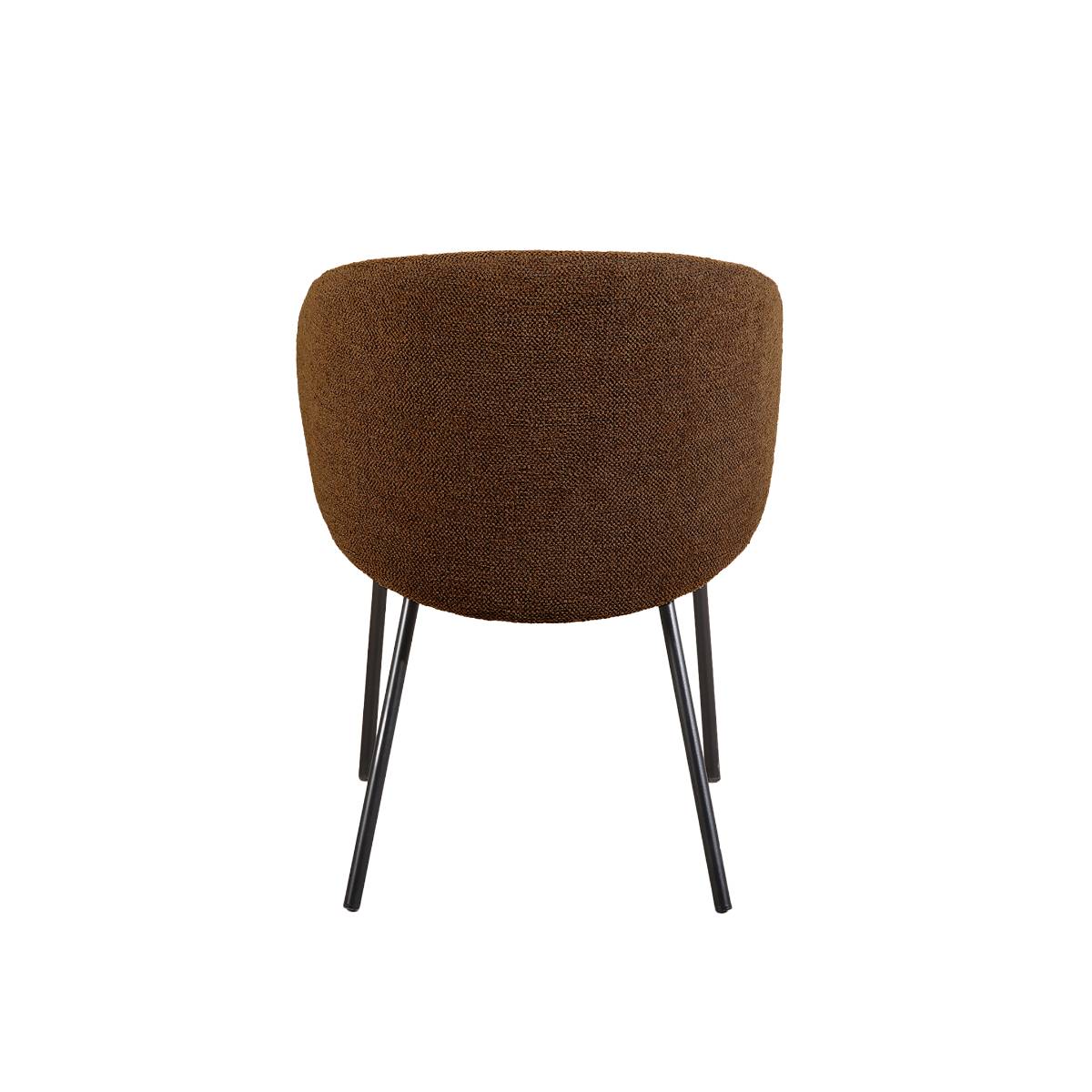Lot de 2 chaises en tissu et métal CLÉA marron, MADE IN MEUBLES 