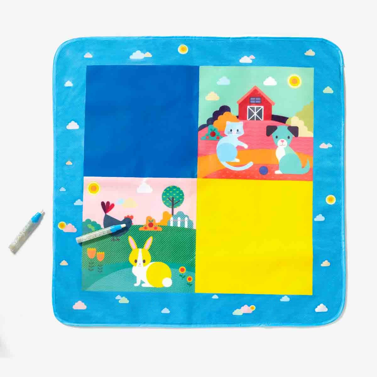 Tapis de coloriage aqua magique blanc, OXYBUL