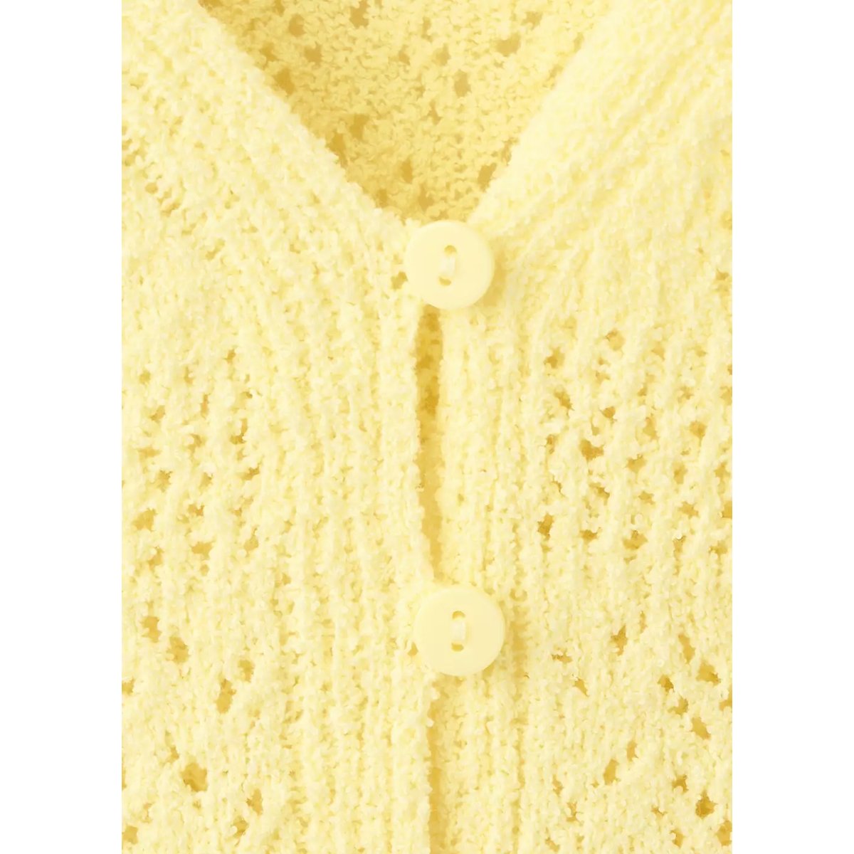 Gilet crochet à boutons jaune, MANGO