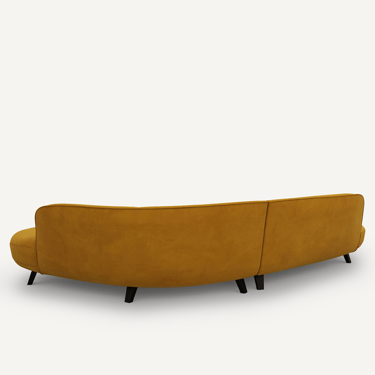 Fluwelen hoekbank, Rosebury, ontwerp Emmanuel Gallina mosterd, AM.PM X EMMANUEL GALLINA