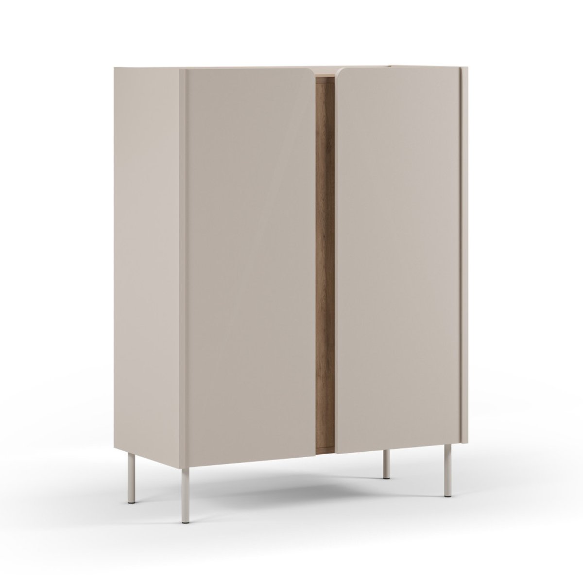 Buffet 2 portes en bois et métal H120cm- BOXY beige, DRAWER
