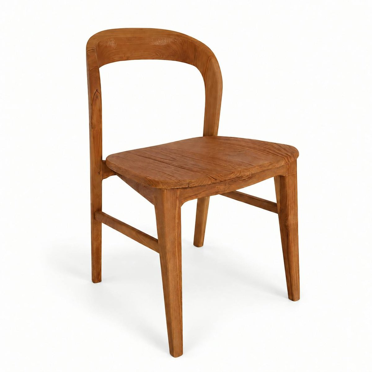 Chaise en teck massif à dossier arrondi (lot de 2) DEPOK bois naturel, PIER IMPORT