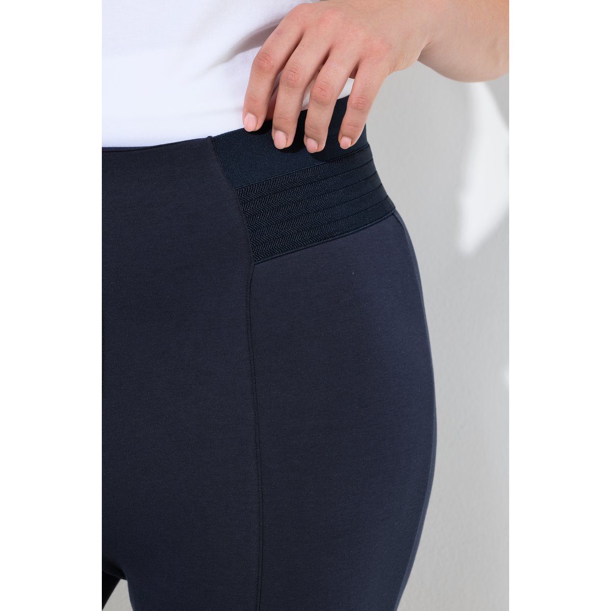Legging point de Rome avec passepoils marine, ULLA POPKEN