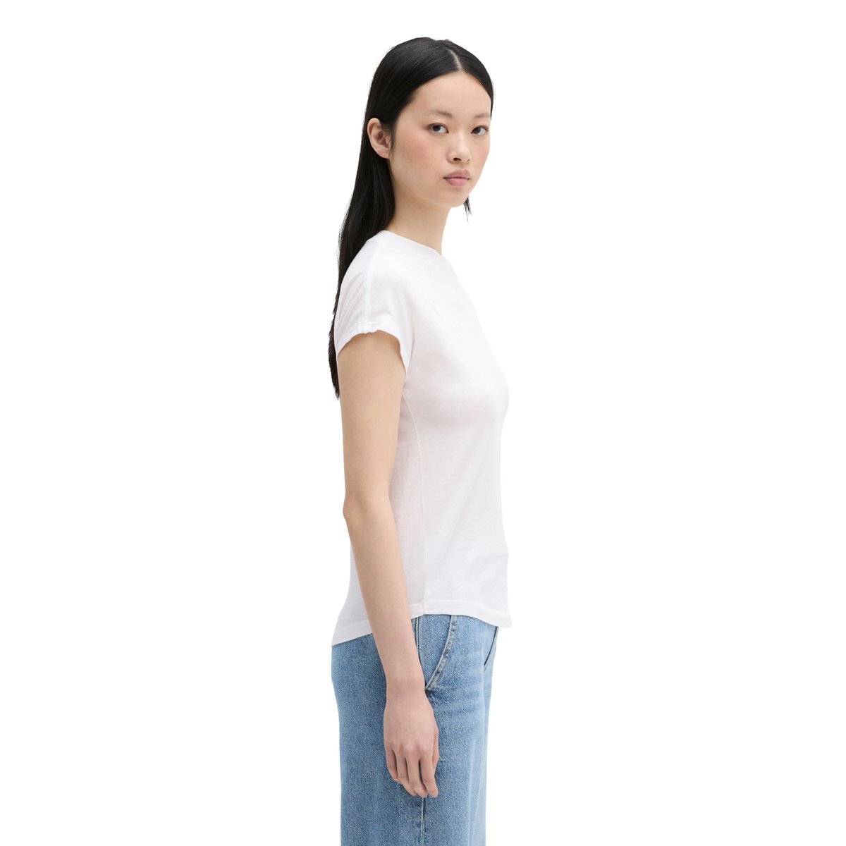 T-shirt regular en coton organique blanc, MARC O'POLO
