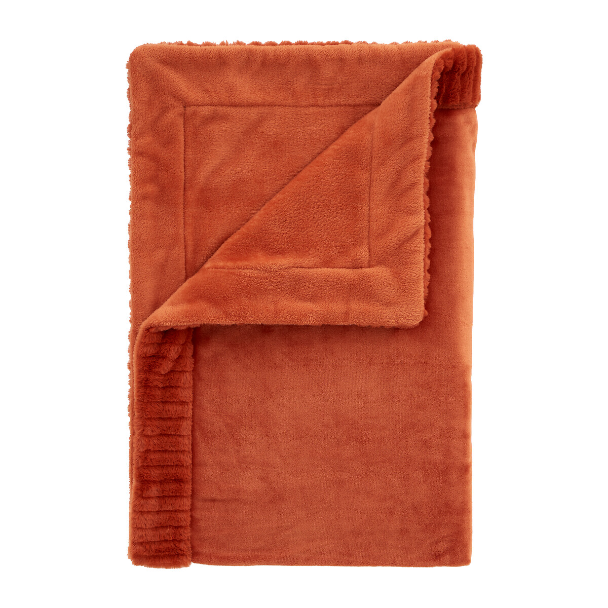 Velvet And Faux Fur Throw - Warm Tones burnt orange, CATHERINE LANSFIELD