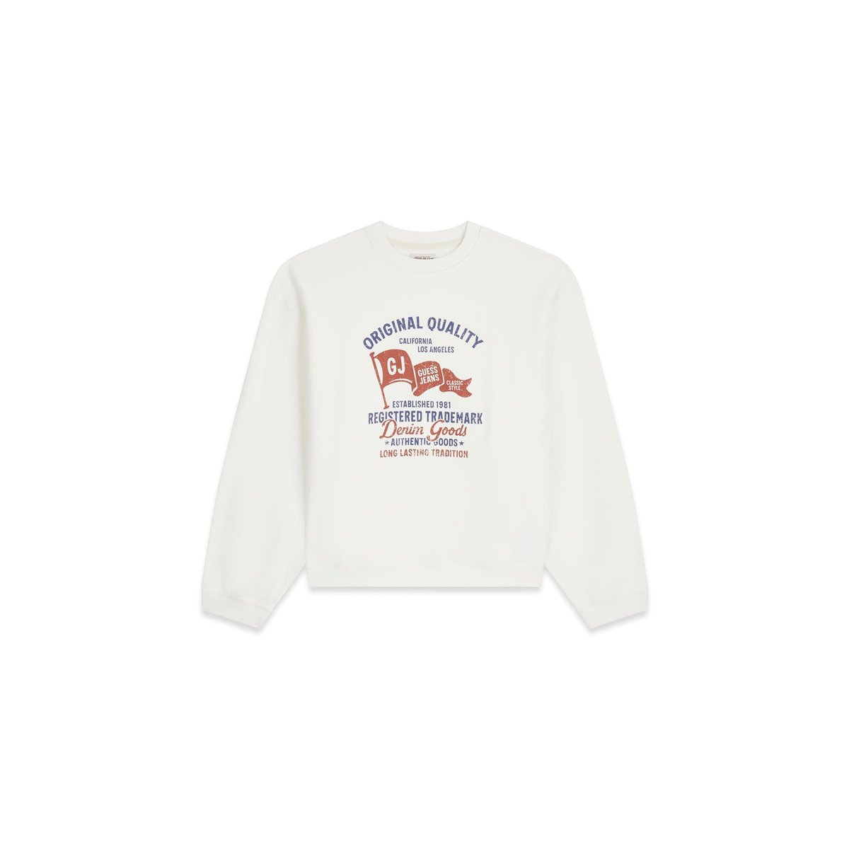 Sweatshirt Boxy Imprimé blanc multicolore, GUESS JEANS