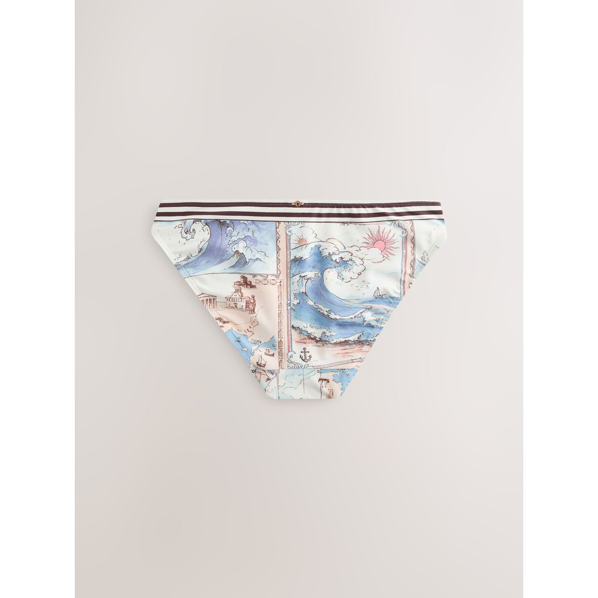 Bas de bikini échancré carte crème/bleue, NEXT