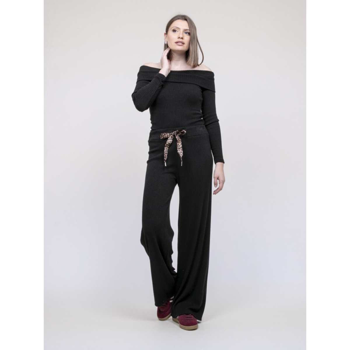 Ensemble Pantalon Côtelé Echala noir, DONA LISA