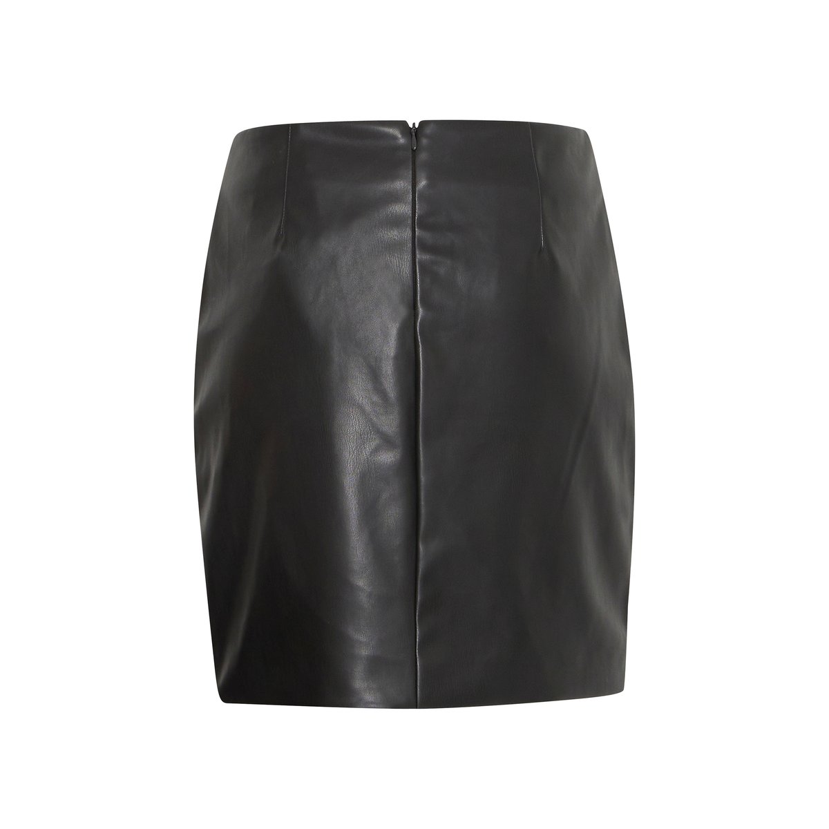 Jupe mini enduit, coupe droite noir, ICHI